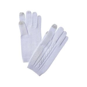 Phenix Placed Cable Touch Tech Cashmere Gloves, Blue
